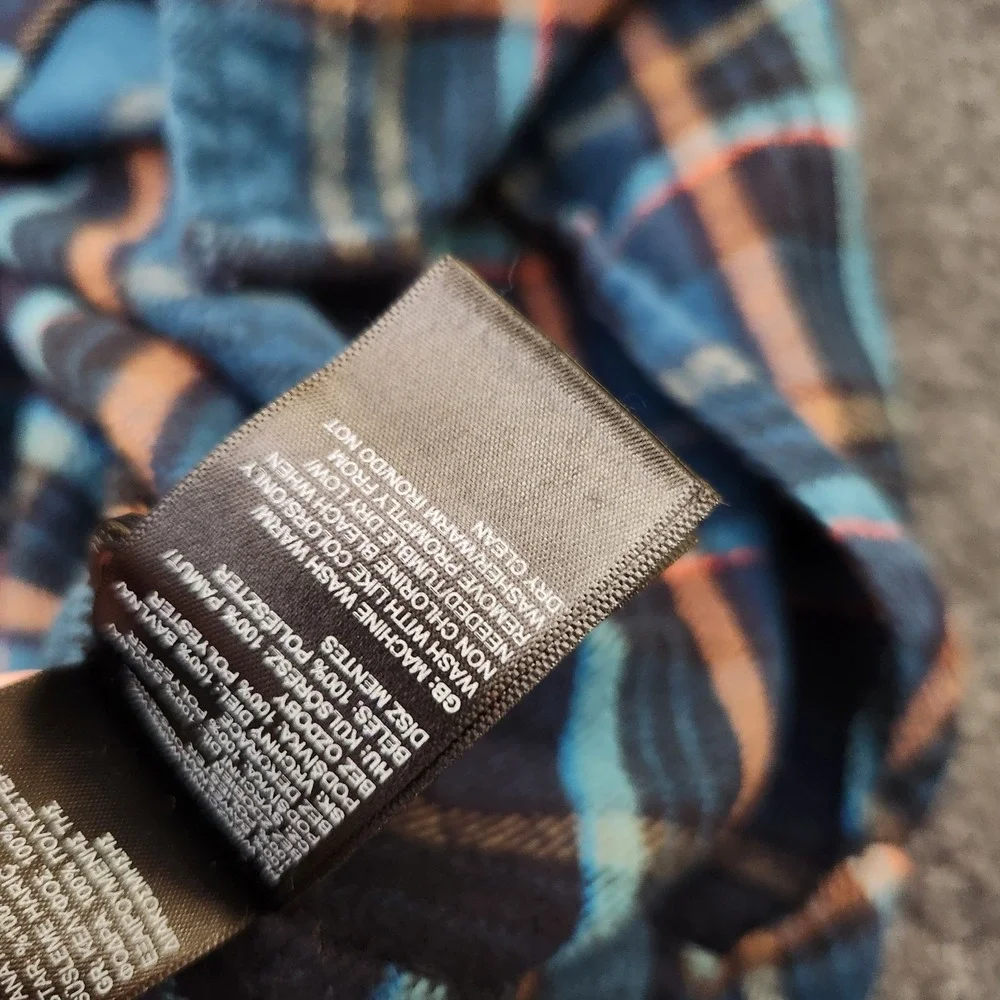 The North Face Mens Medium Blue Plaid Flannel Arroyo Long Sleeve Button Up Shirt
